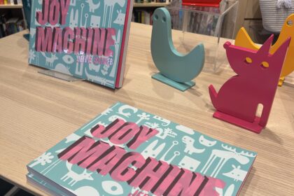 Interabang Books in Dallas, display table featuring Joy Machine by Jeffie Brewer