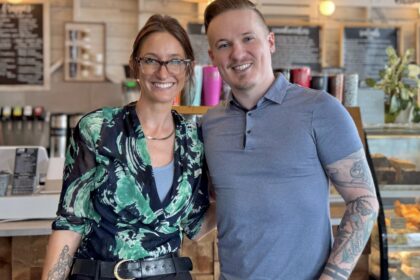 AJ T. Cole with Steven Binko at Latham Bakery